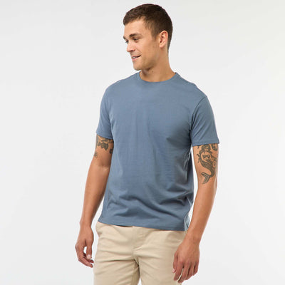 T-shirt droit en jersey uni BLEU GRIS
