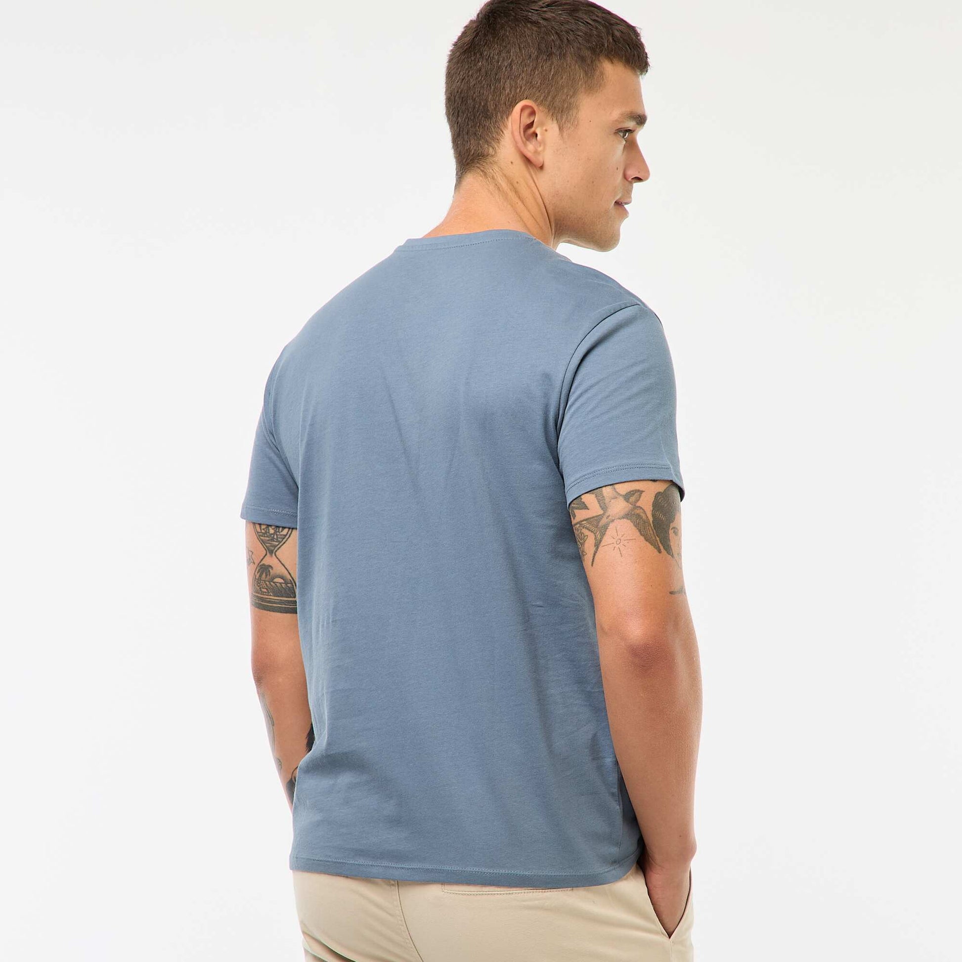 T-shirt droit en jersey uni BLEU GRIS