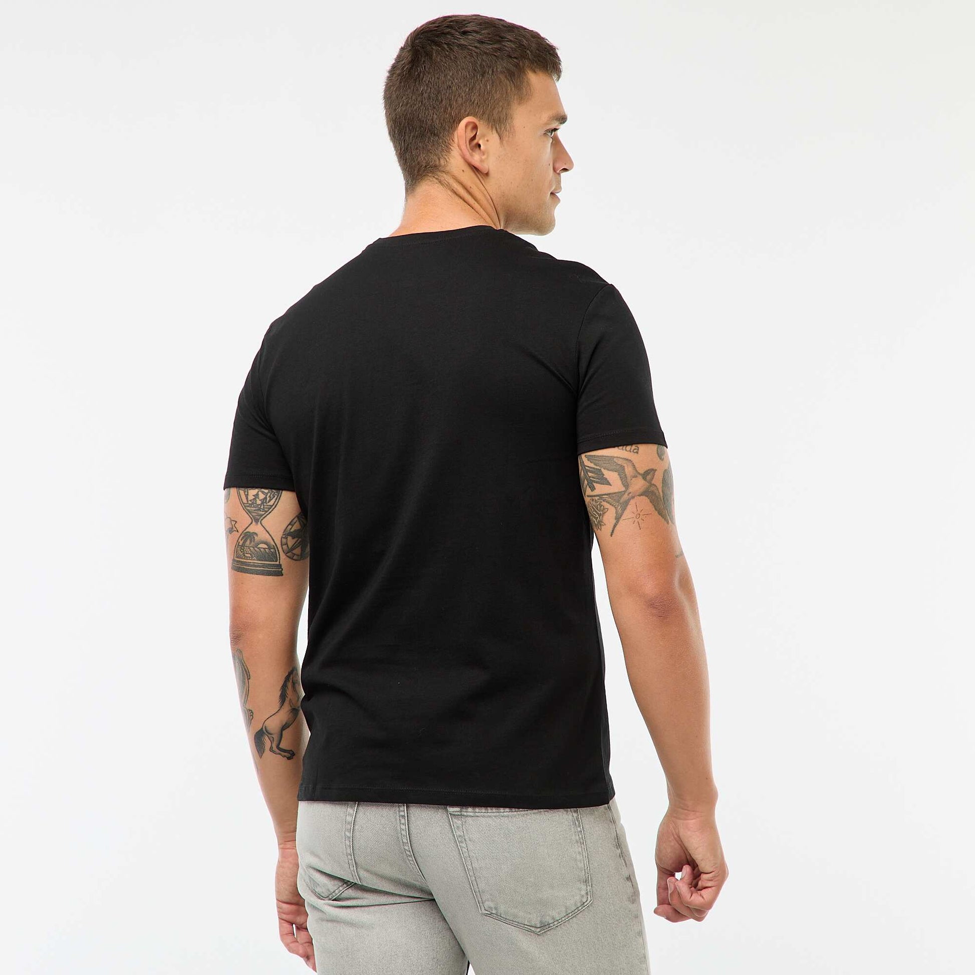 T-shirt droit en jersey uni NOIR