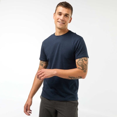 T-shirt droit en jersey uni BLEU MARINE