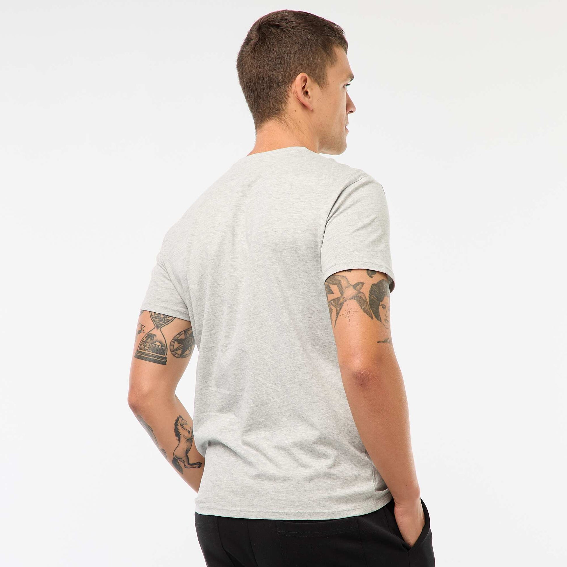 T-shirt droit en jersey uni GRIS