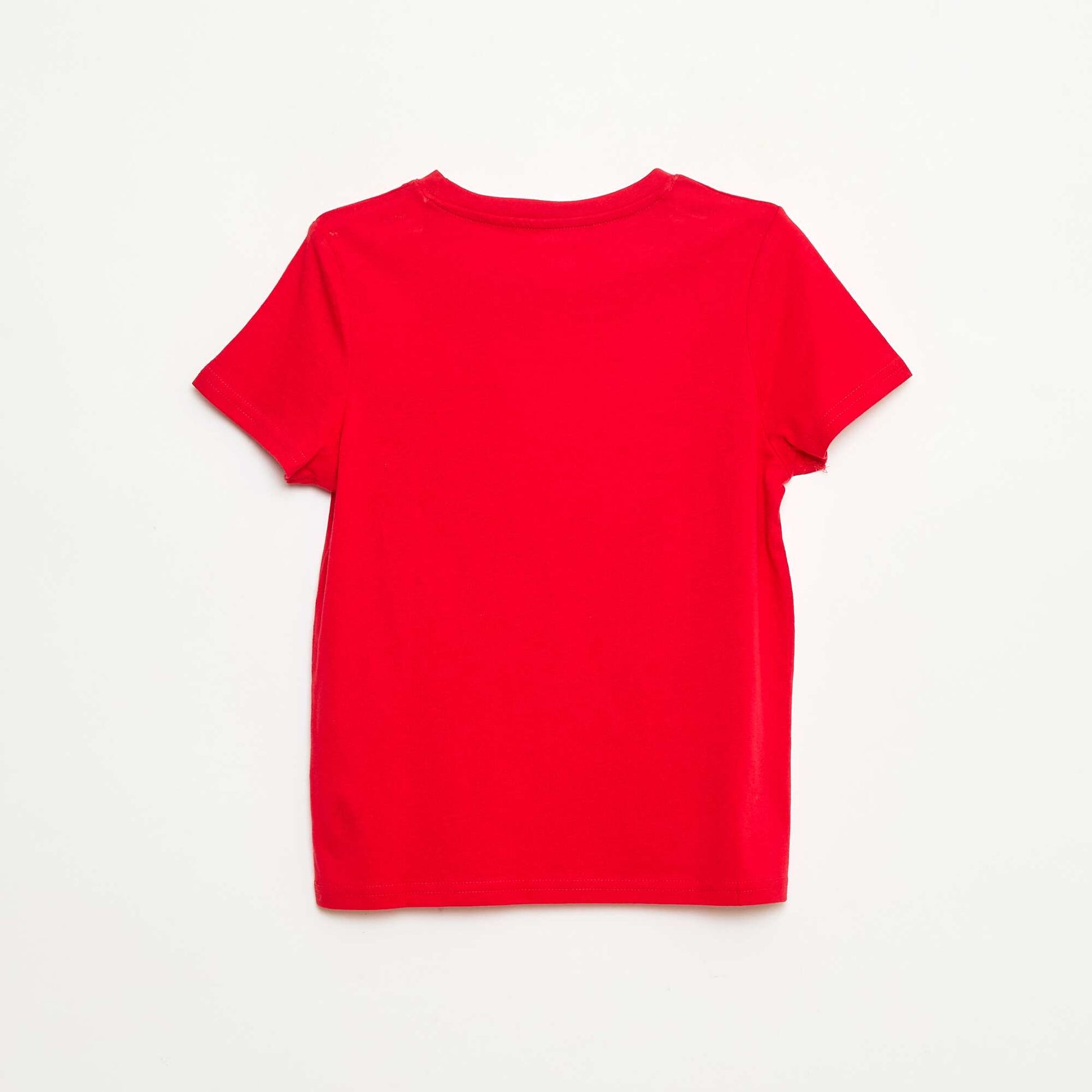 T-shirt basique en jersey uni ROUGE