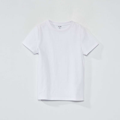 T-shirt basique en jersey uni BLANC