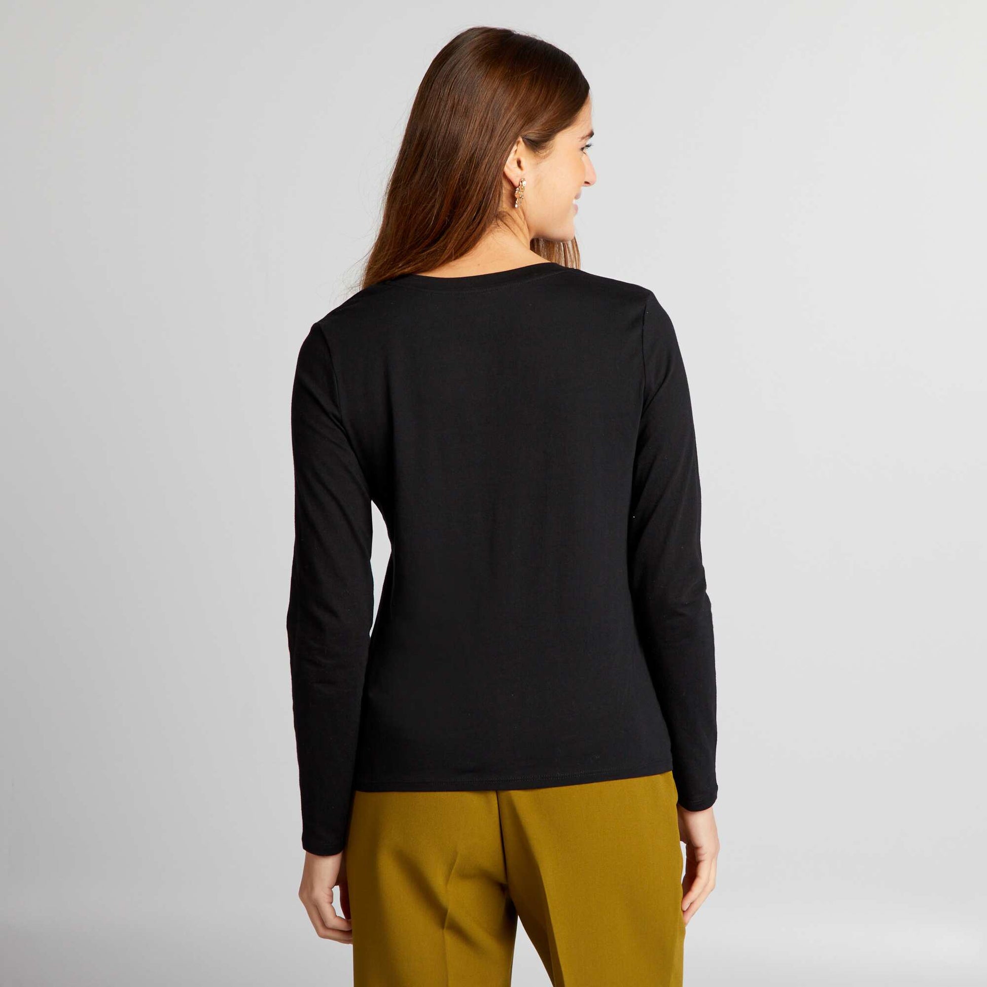 T-shirt col V NOIR