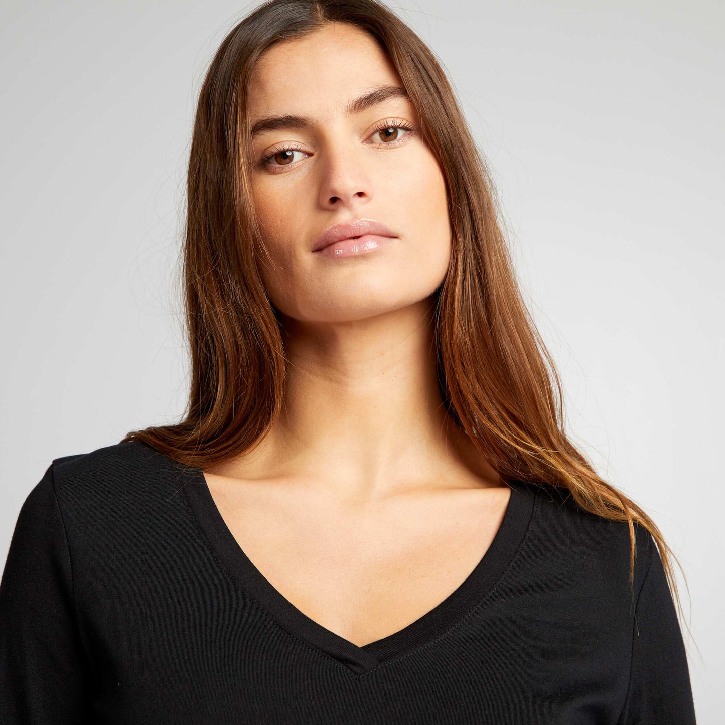 T-shirt col V NOIR