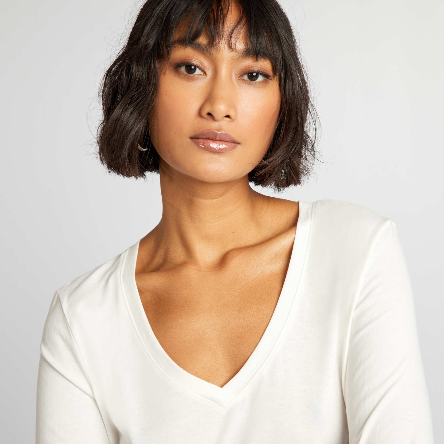 T-shirt col V BLANC CASSé