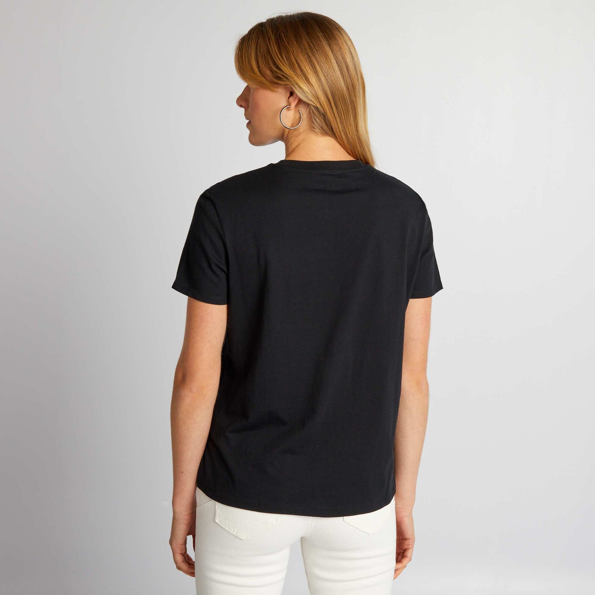 T-shirt uni en jersey NOIR