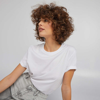 T-shirt uni en jersey BLANC