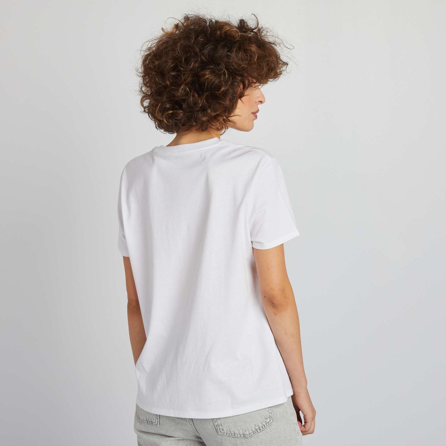 T-shirt uni en jersey BLANC