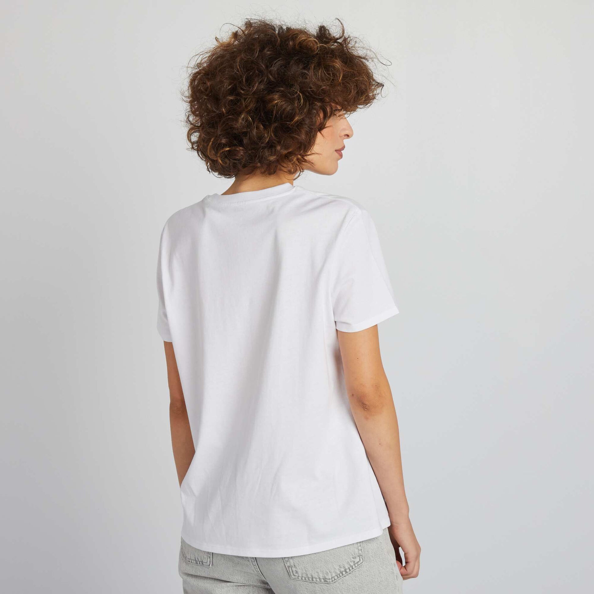 T-shirt uni en jersey BLANC