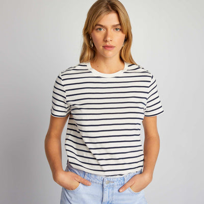 T-shirt en jersey imprimé BLANC