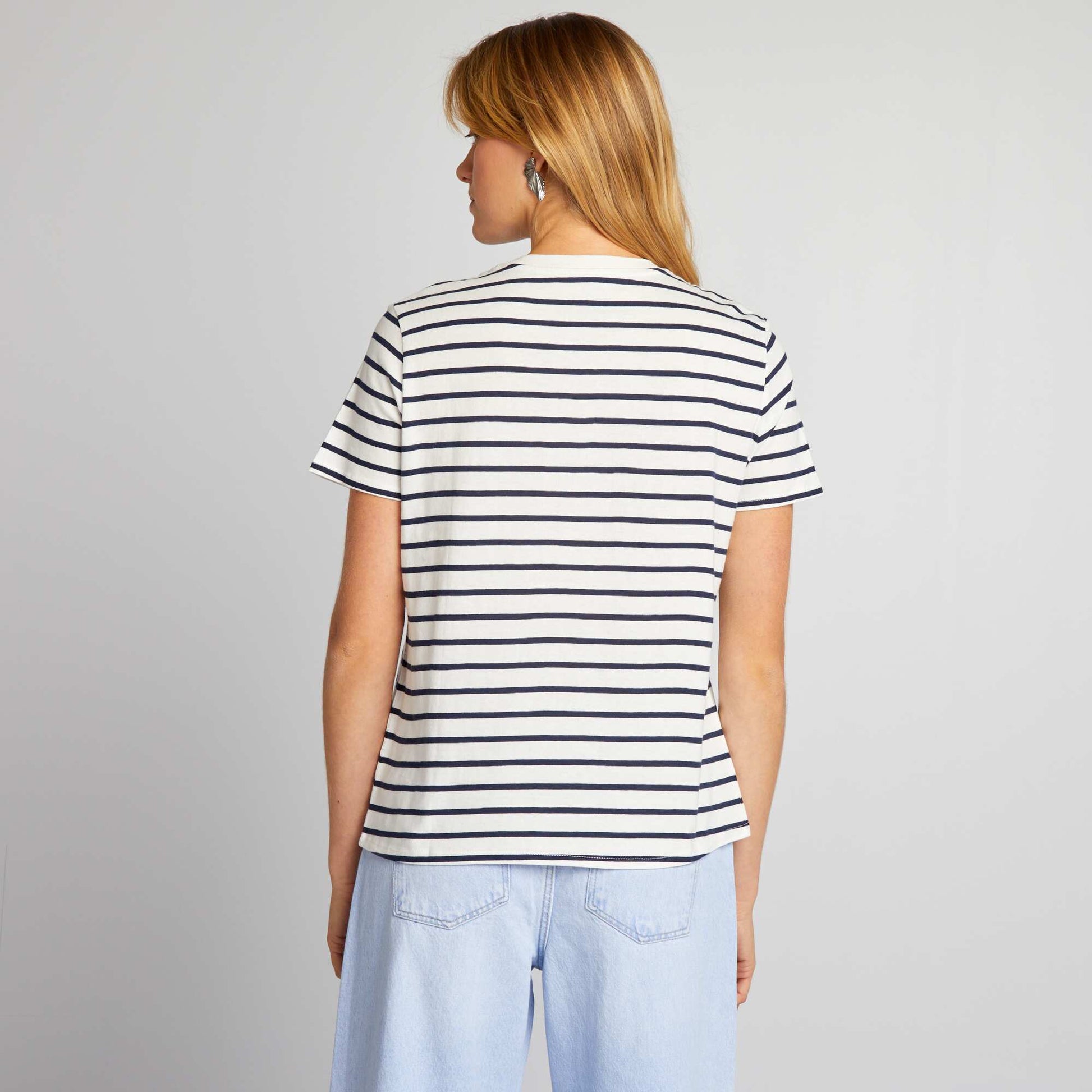 T-shirt en jersey imprimé BLANC