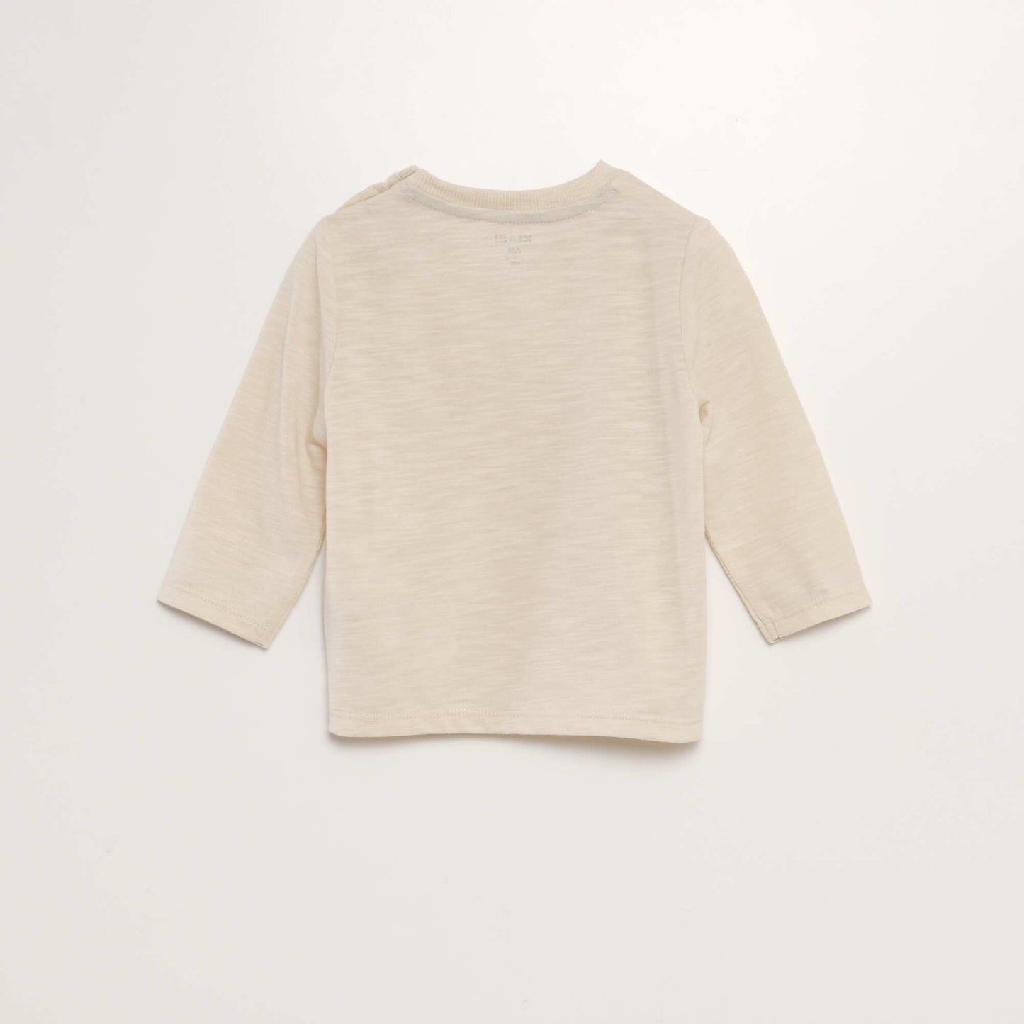 T-shirt à col rond avec poche BEIGE