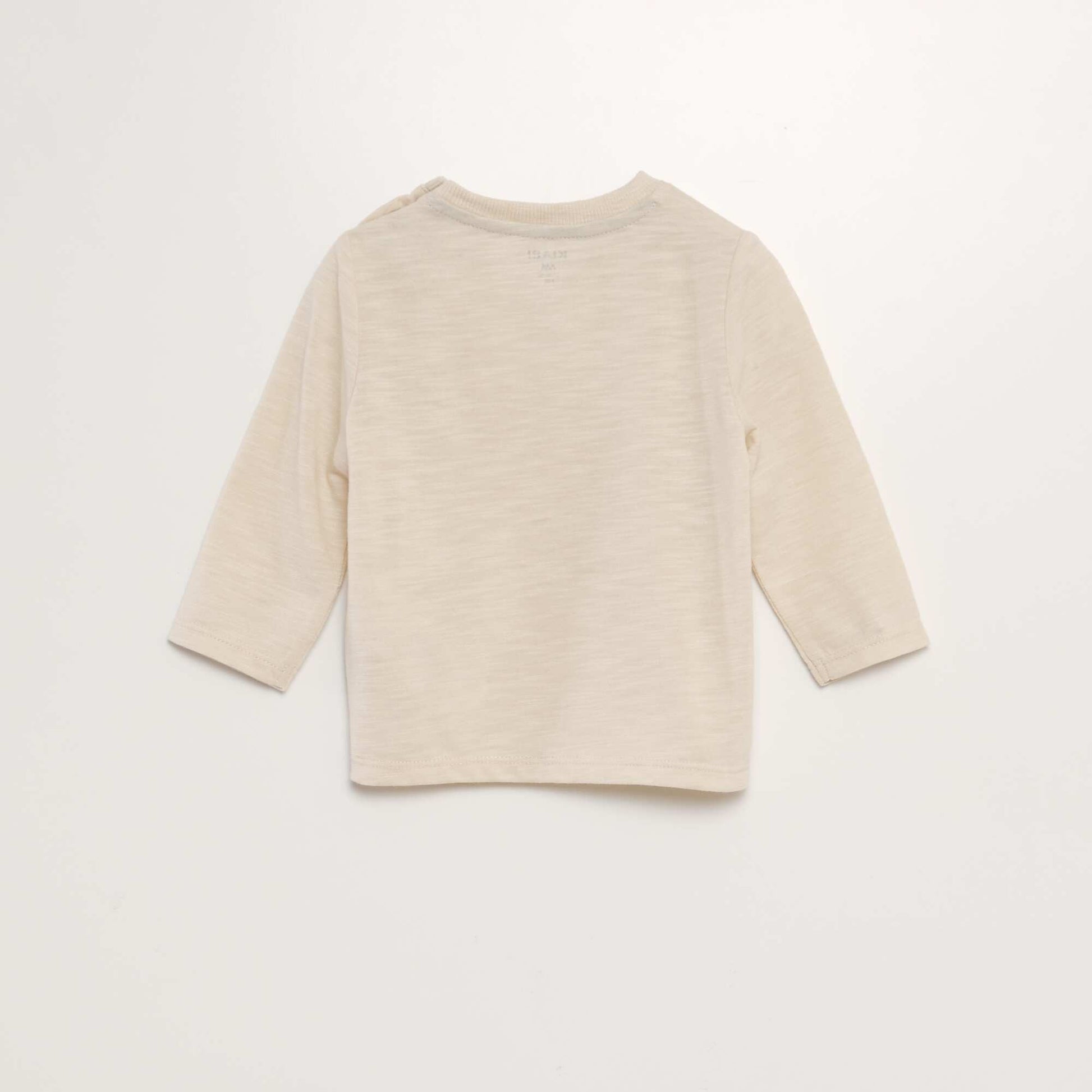 T-shirt à col rond avec poche BEIGE