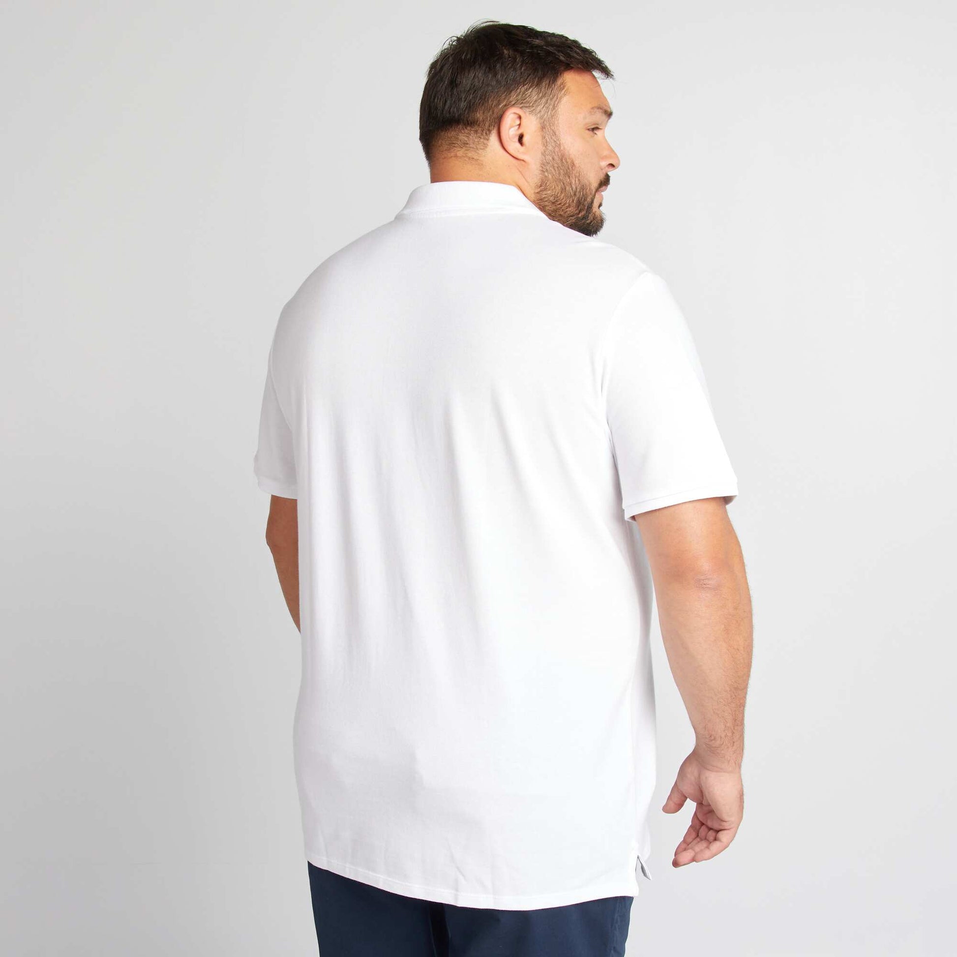 Polo en maille piqué BLANC