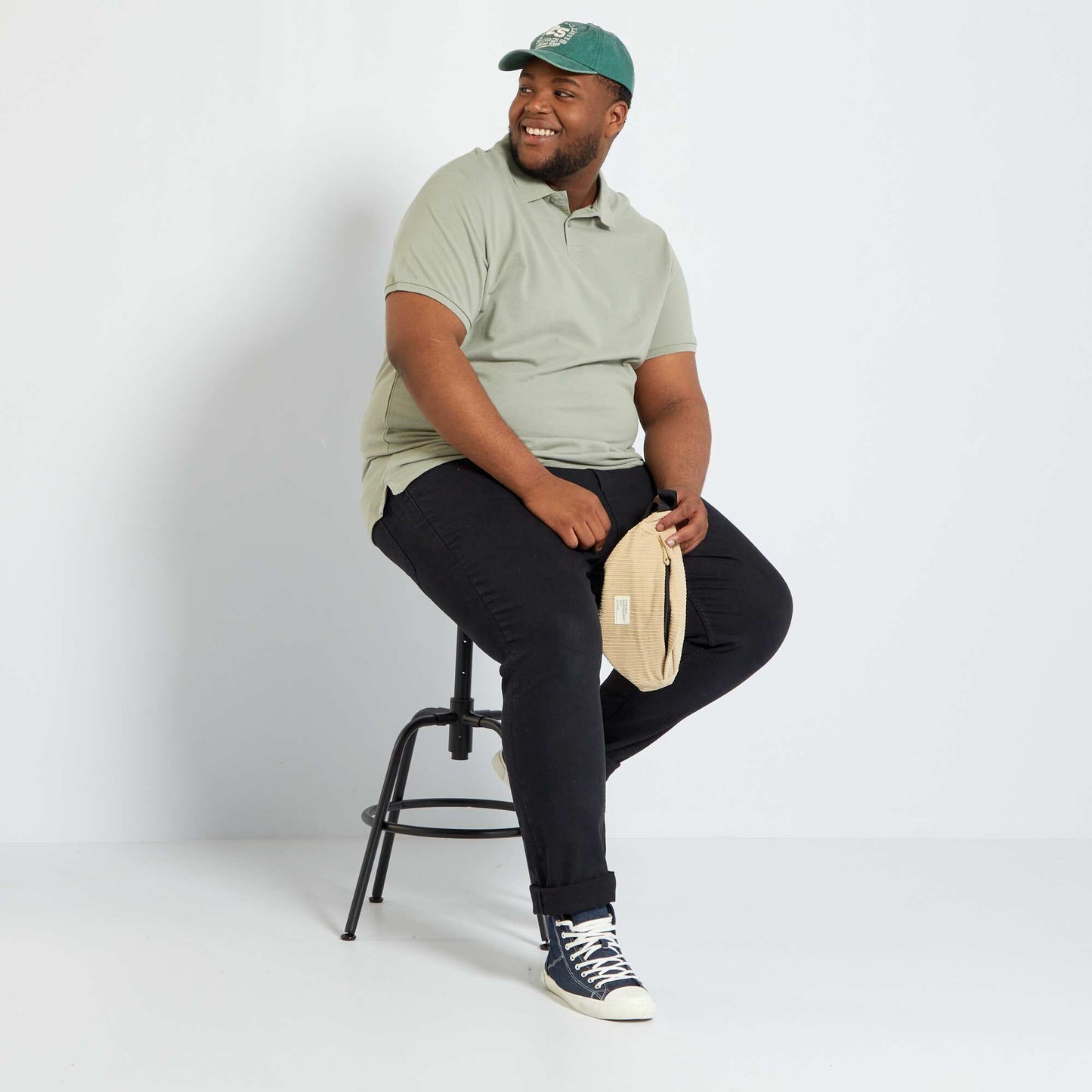 Polo en maille piqué VERT/GRIS