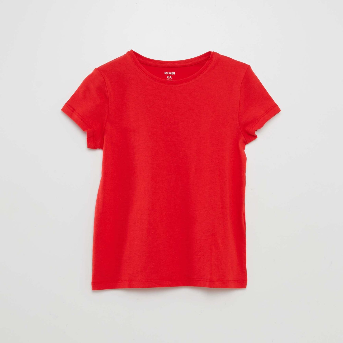 T-shirt en jersey uni ROUGE