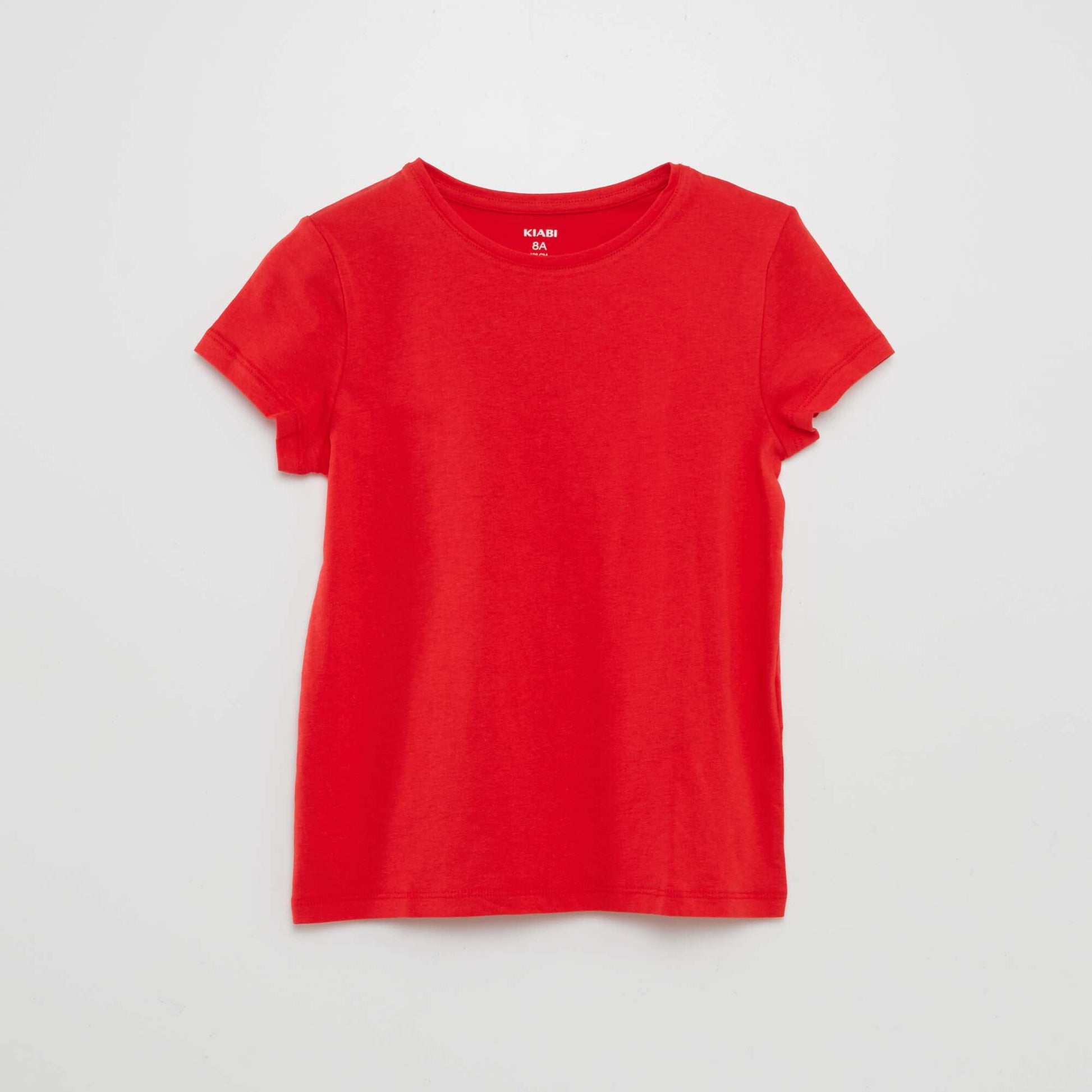 T-shirt en jersey uni ROUGE