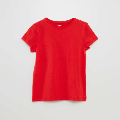 T-shirt en jersey uni ROUGE