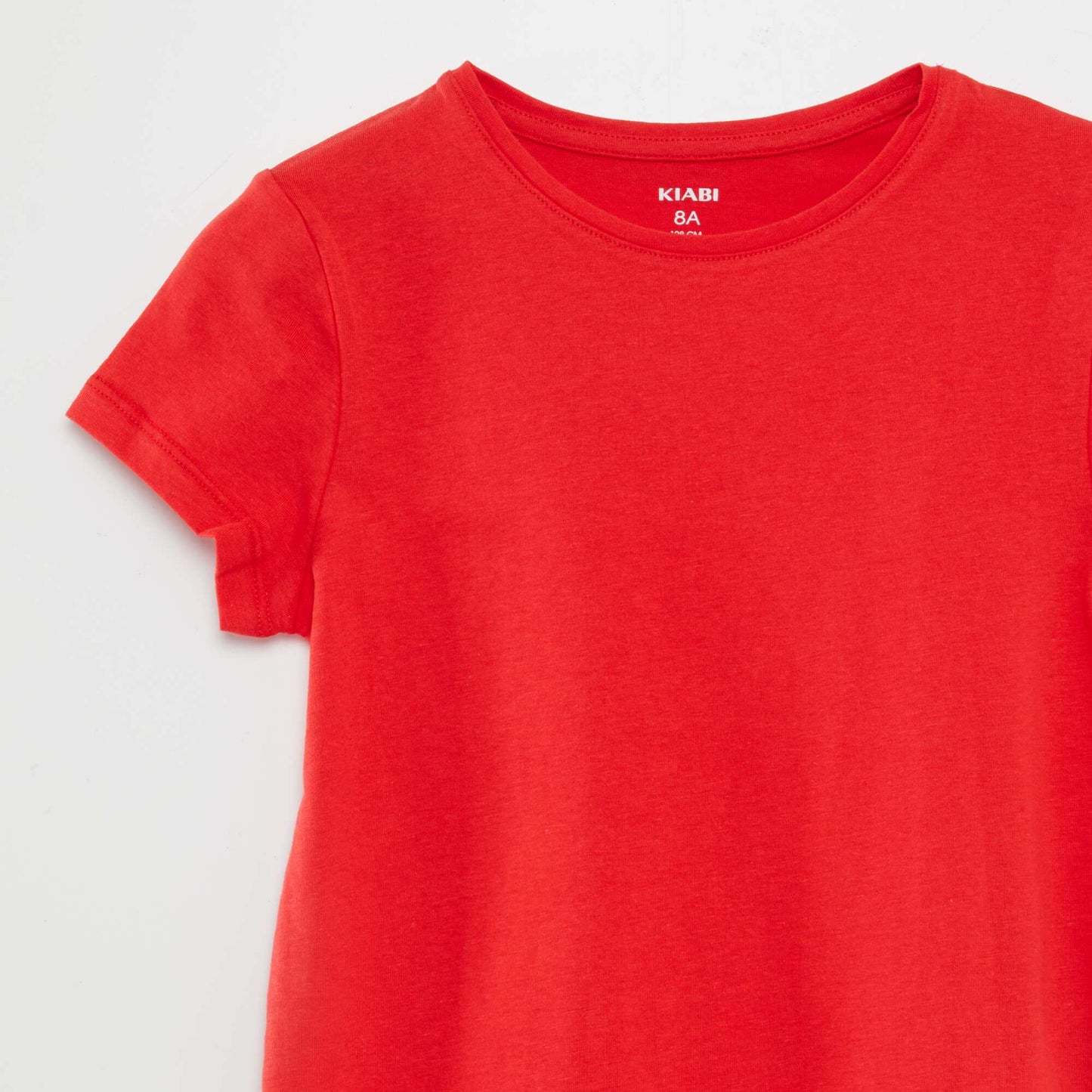 T-shirt en jersey uni ROUGE