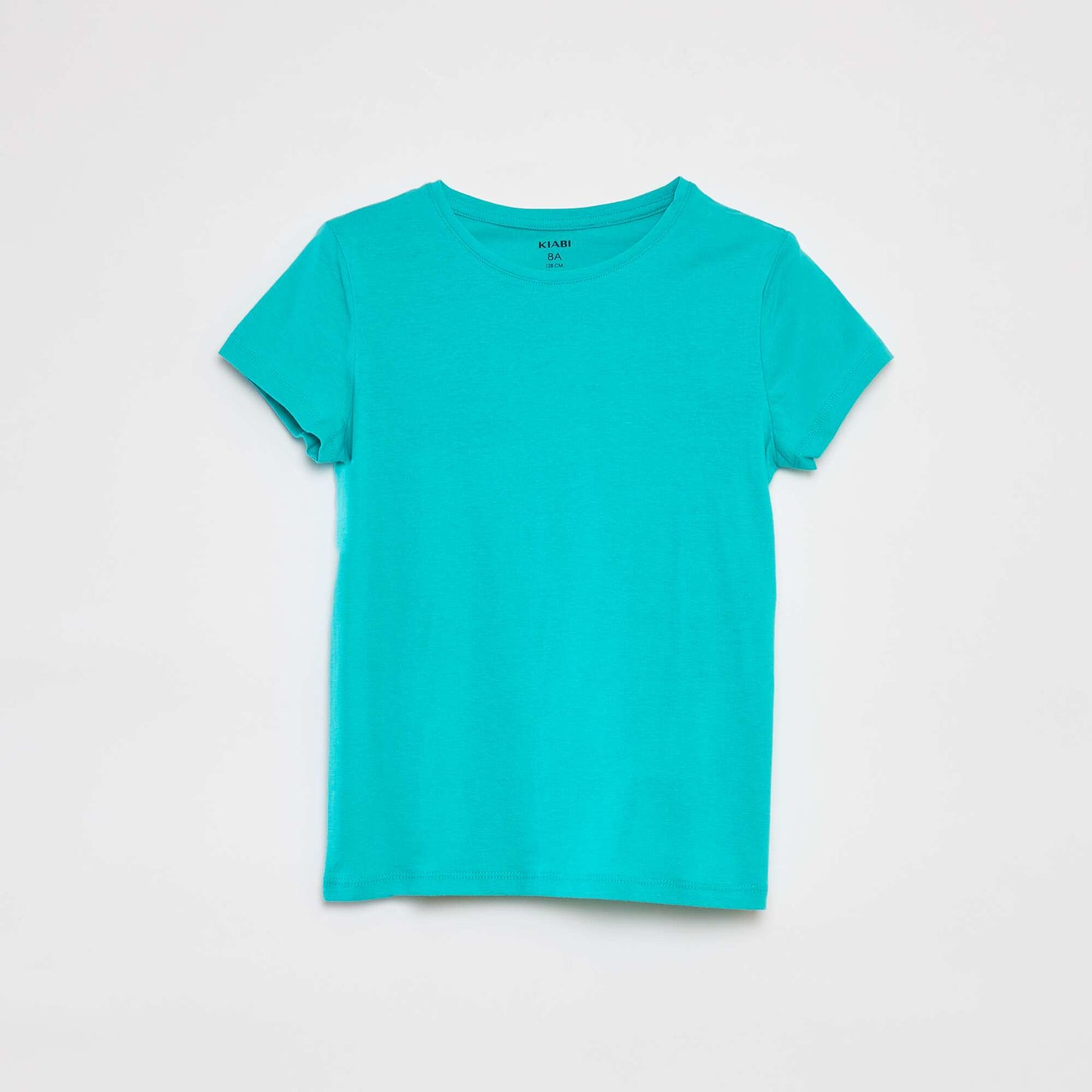 T-shirt en jersey uni BLEU TURQUOISE