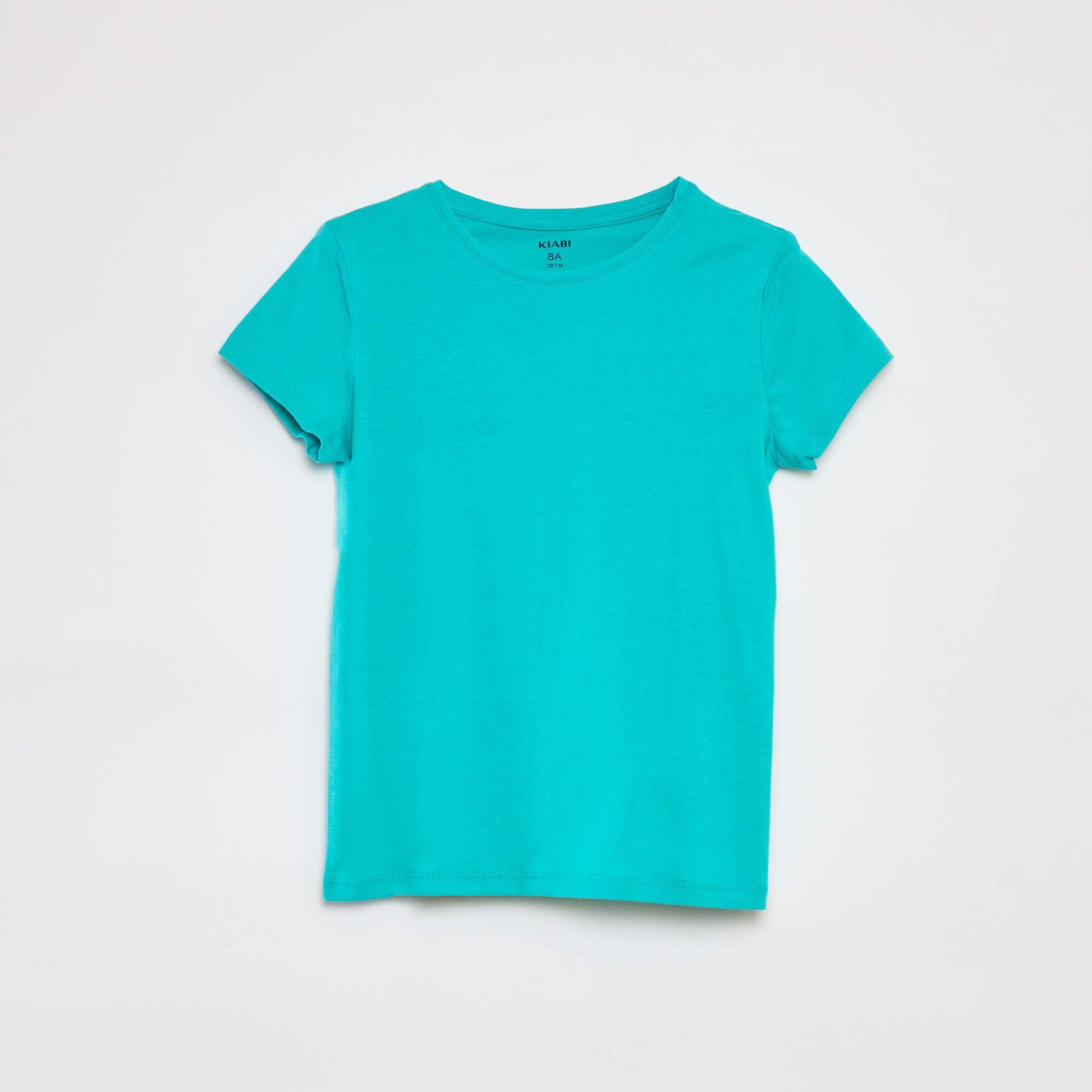 T-shirt en jersey uni BLEU TURQUOISE