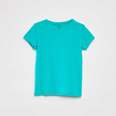 T-shirt en jersey uni BLEU TURQUOISE