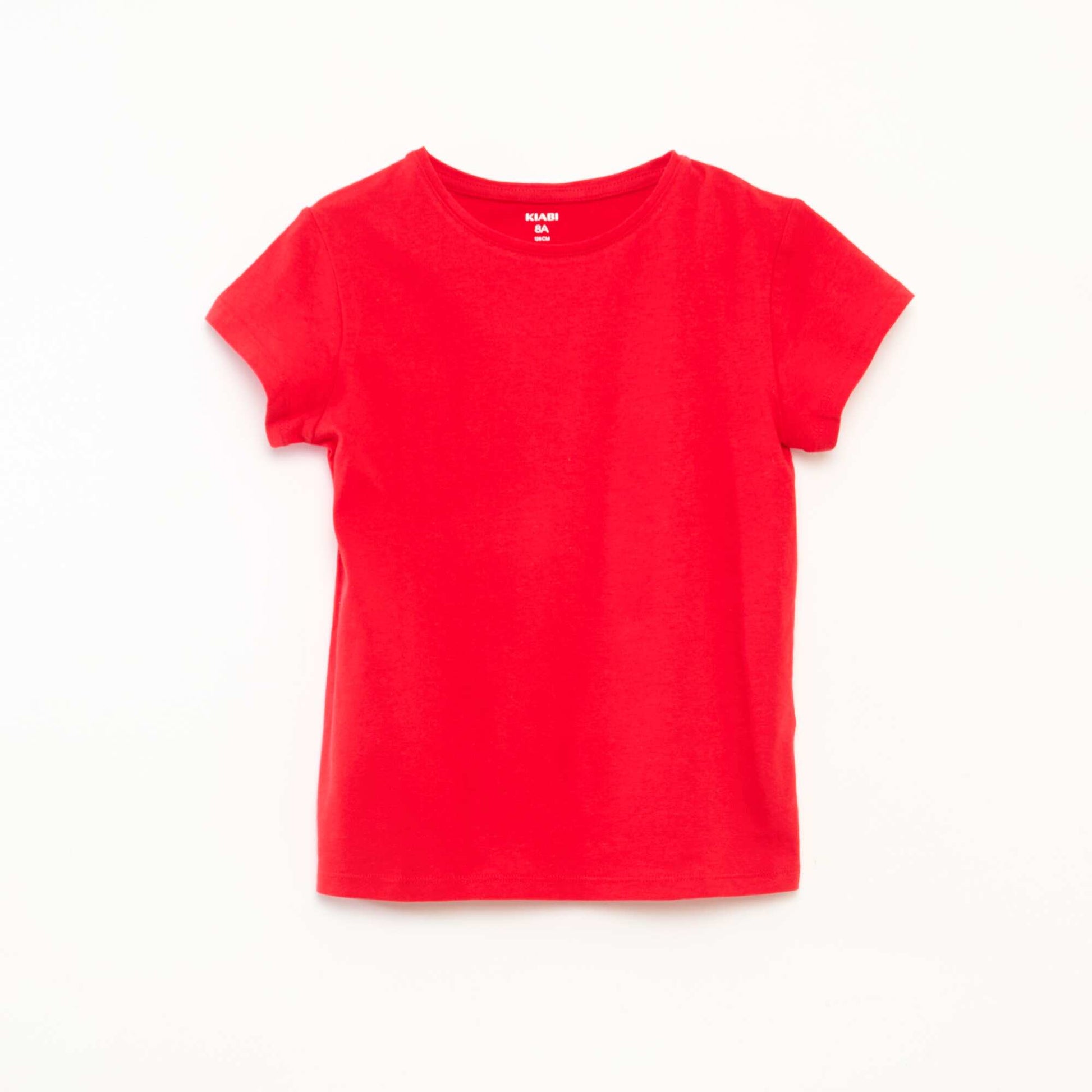 T-shirt en jersey uni ROUGE