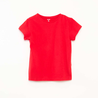 T-shirt en jersey uni ROUGE